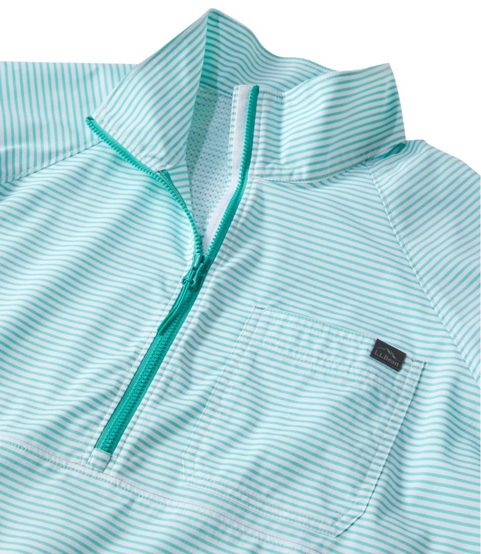 L.L.Bean | Women's Everyday SunSmart® Woven Shirt, Quarter-Zip Pullover Colorblock