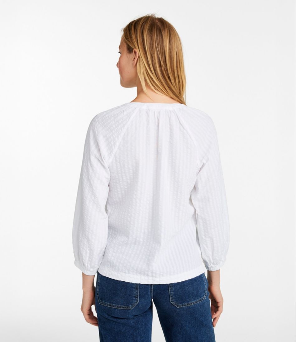 L.L.Bean | Women's Bean's Seacoast Seersucker Splitneck Shirt
