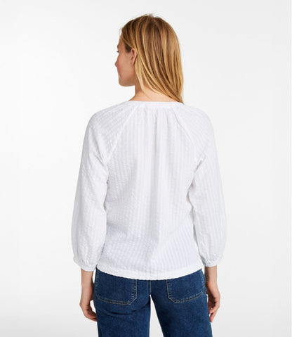 L.L.Bean | Women's Bean's Seacoast Seersucker Splitneck Shirt