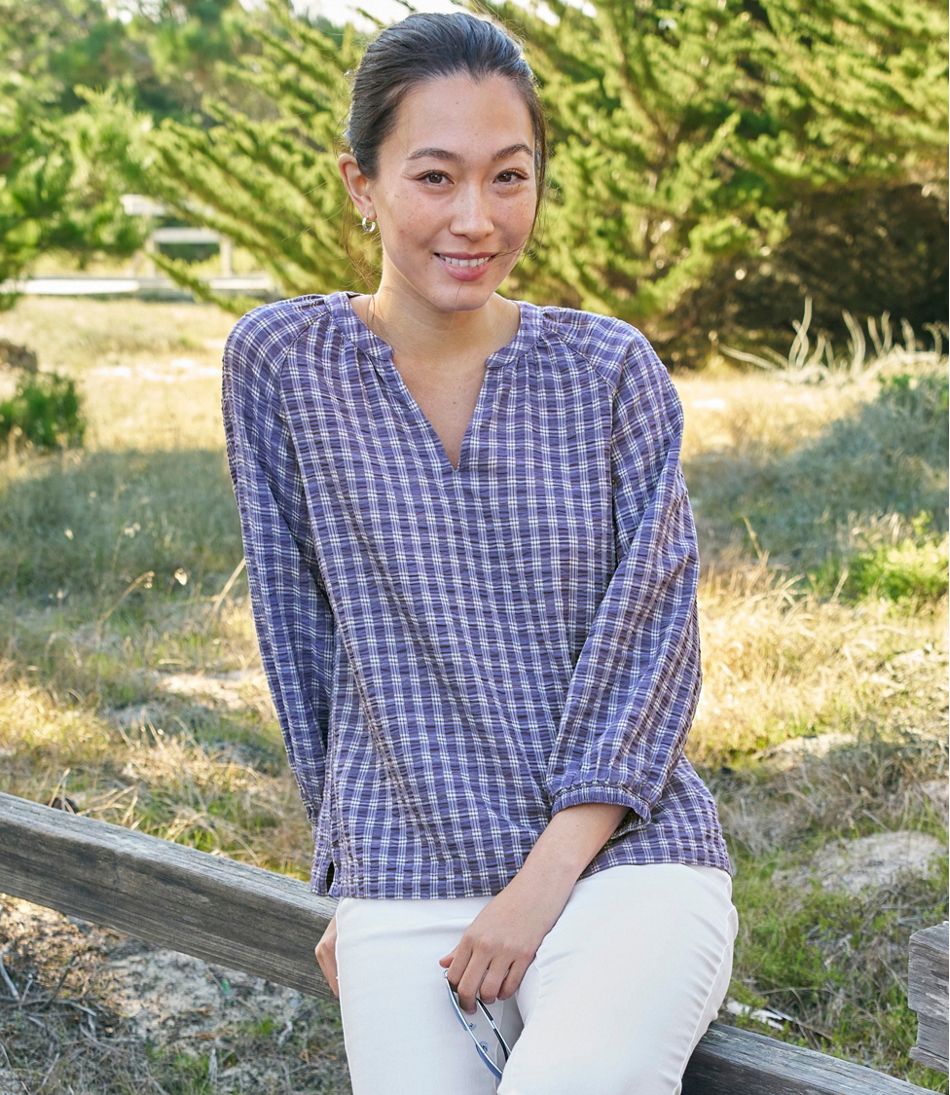 L.L.Bean | Women's Bean's Seacoast Seersucker Splitneck Shirt