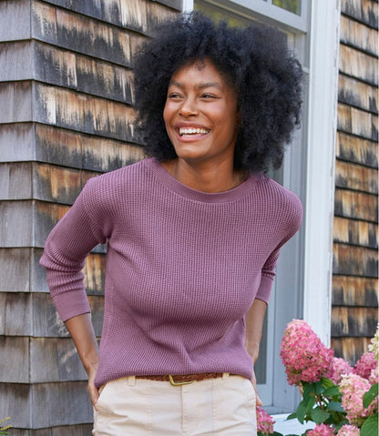 L.L.Bean | Women's Sunwashed Waffle Sweater, Pullover