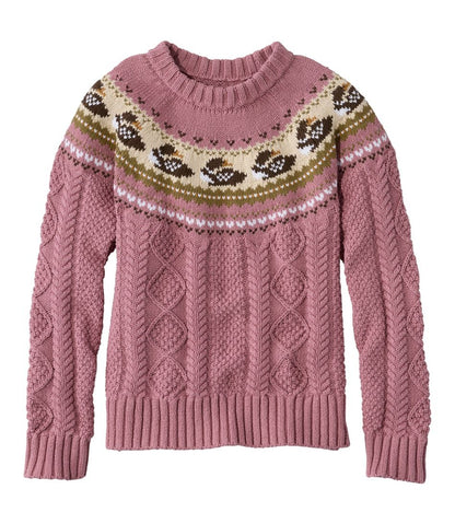 L.L.Bean | Women's Signature Cotton Fisherman Sweater, Crewneck Novelty