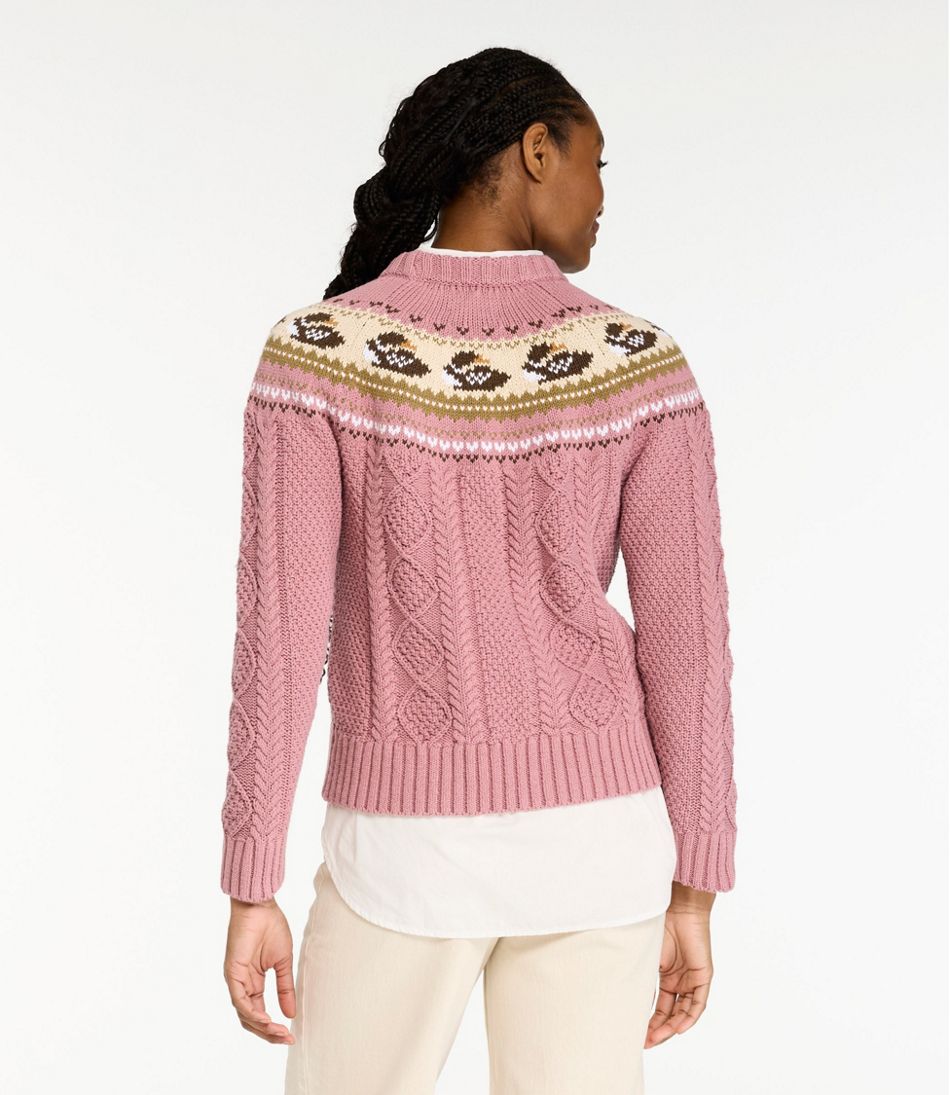L.L.Bean | Women's Signature Cotton Fisherman Sweater, Crewneck Novelty