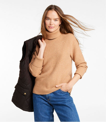 L.L.Bean | Women's SuperSoft Waffle Sweater, Turtleneck