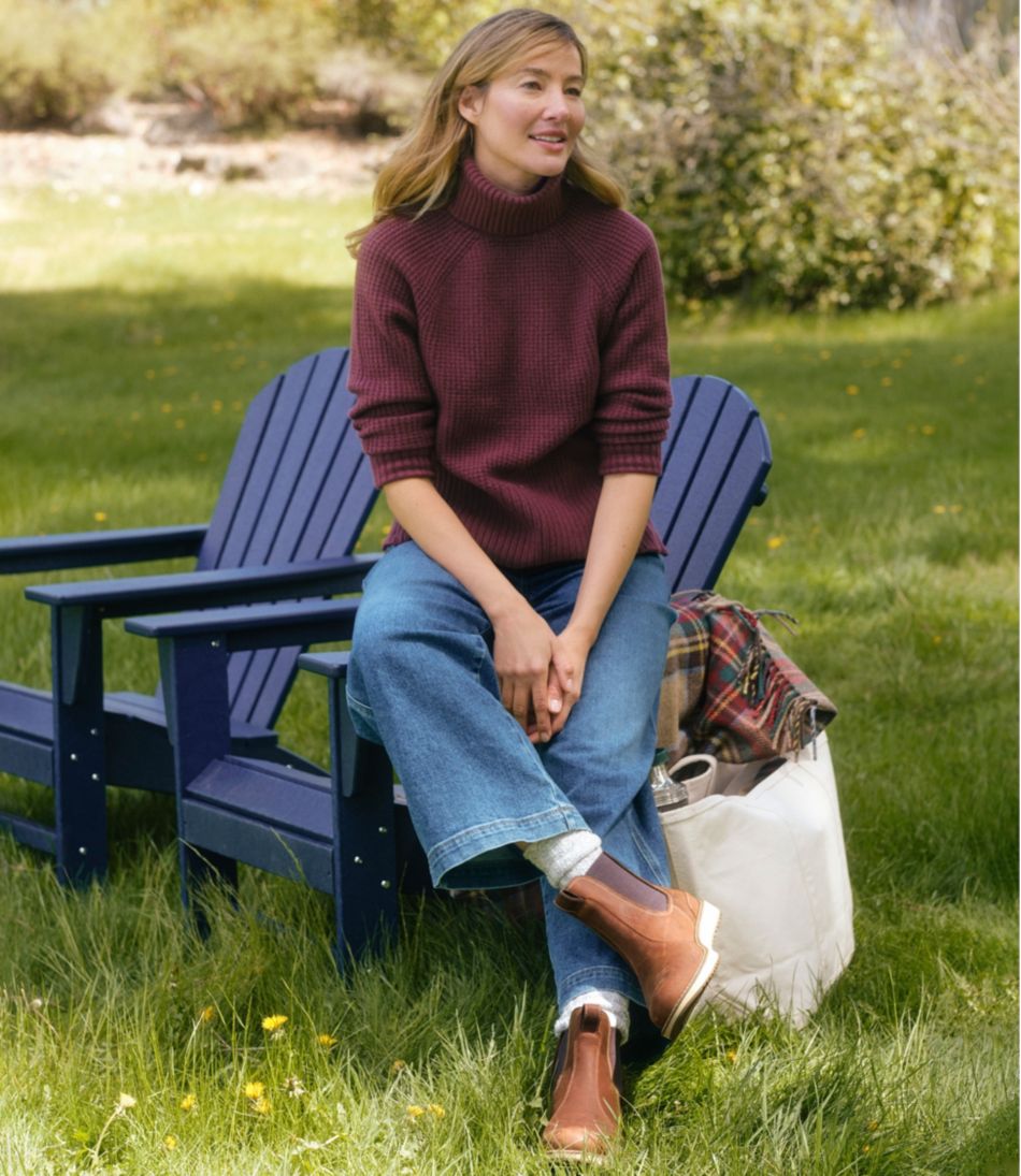 L.L.Bean | Women's SuperSoft Waffle Sweater, Turtleneck
