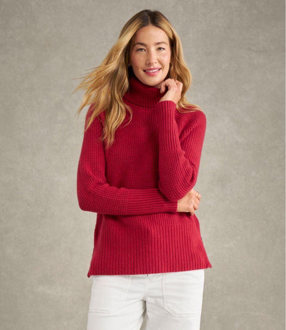 L.L.Bean | Women's SuperSoft Waffle Sweater, Turtleneck