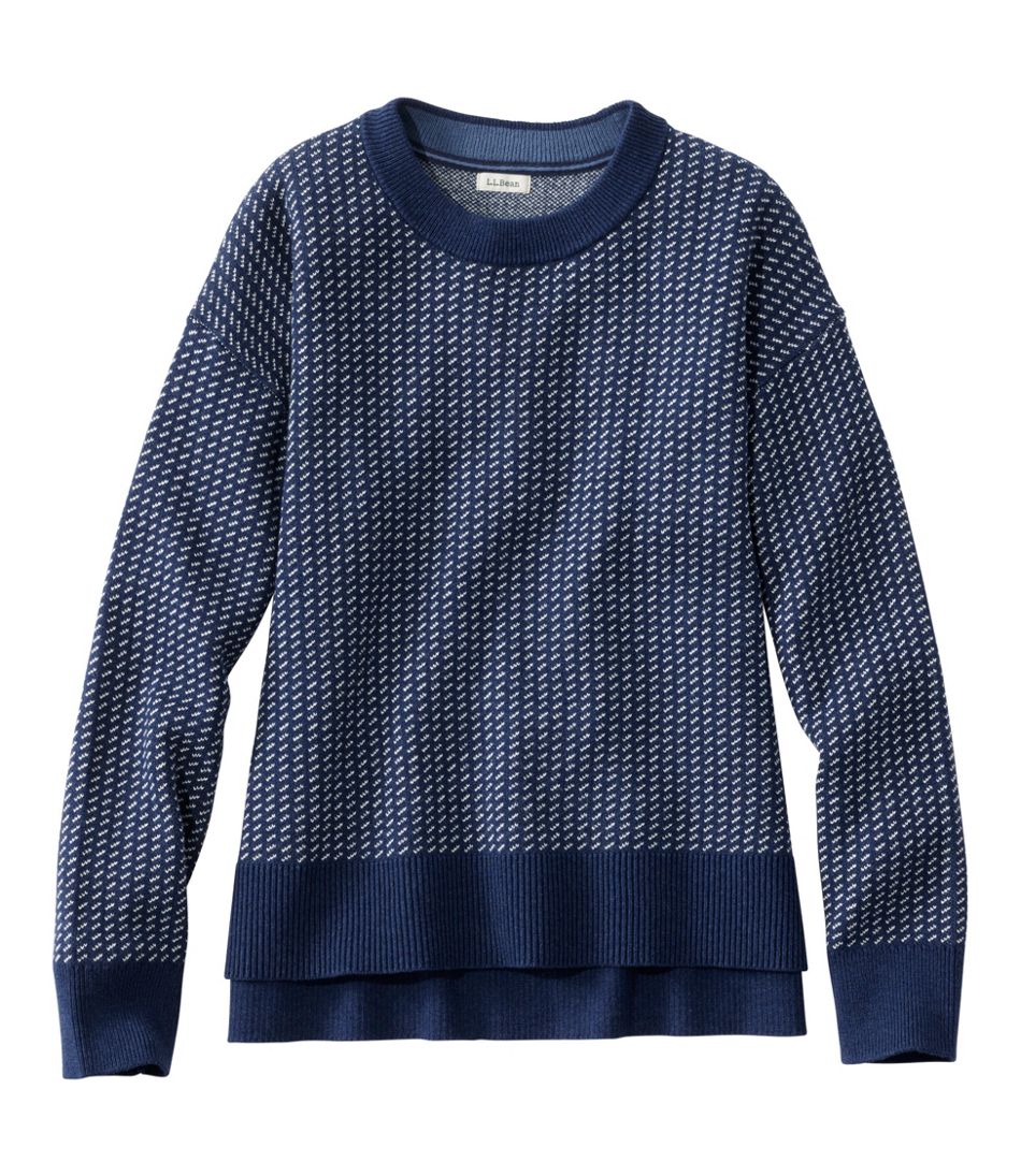 L.L.Bean | Women's Wicked Soft Cotton/Cashmere Crewneck Sweater, Pattern