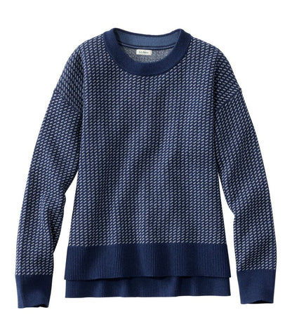 L.L.Bean | Women's Wicked Soft Cotton/Cashmere Crewneck Sweater, Pattern