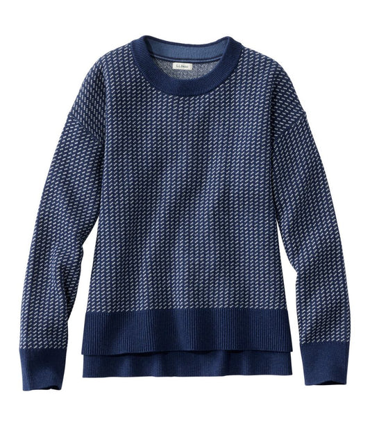 L.L.Bean | Women's Wicked Soft Cotton/Cashmere Crewneck Sweater, Pattern