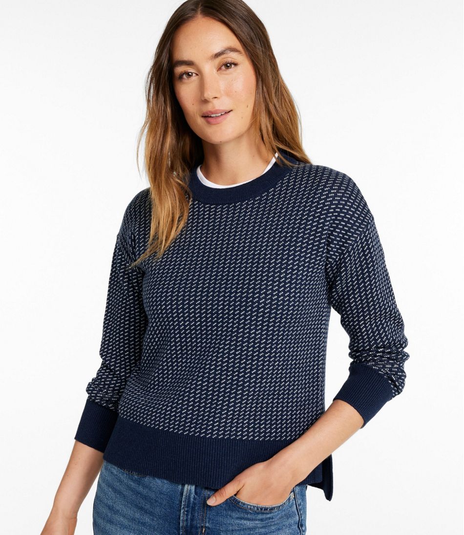 L.L.Bean | Women's Wicked Soft Cotton/Cashmere Crewneck Sweater, Pattern