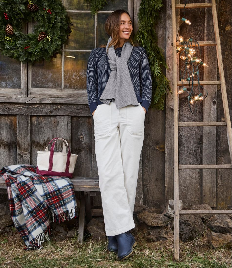L.L.Bean | Women's Wicked Soft Cotton/Cashmere Crewneck Sweater, Pattern