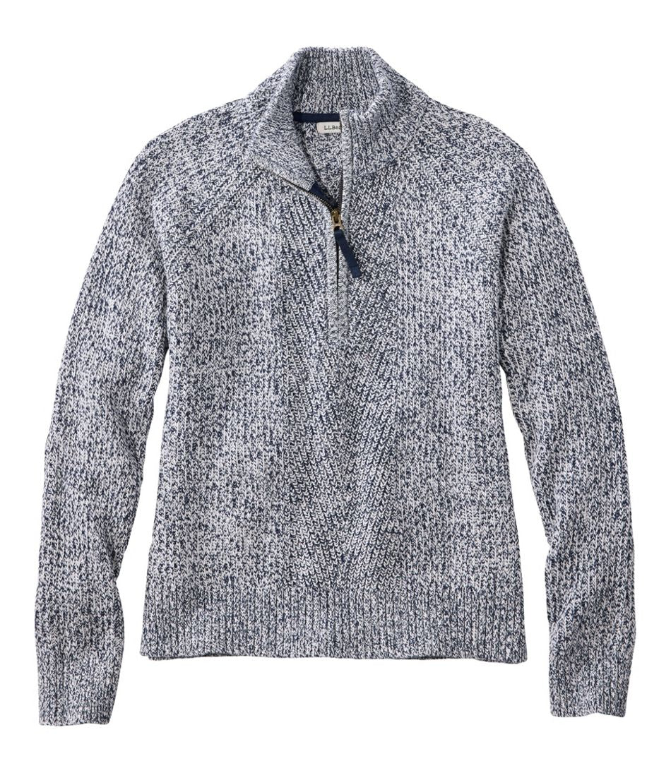 L.L.Bean | Women's Mariner Shaker Sweater, Quarter-Zip
