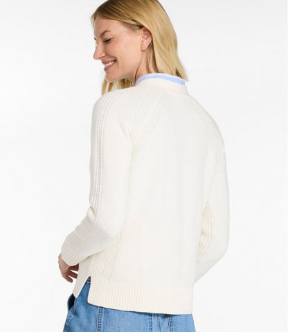 L.L.Bean | Women's Mariner Shaker Sweater, V-Neck Cardigan