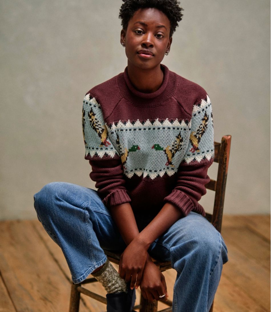 L.L.Bean | Women's Signature Original Cotton Sweater, Rollneck Novelty