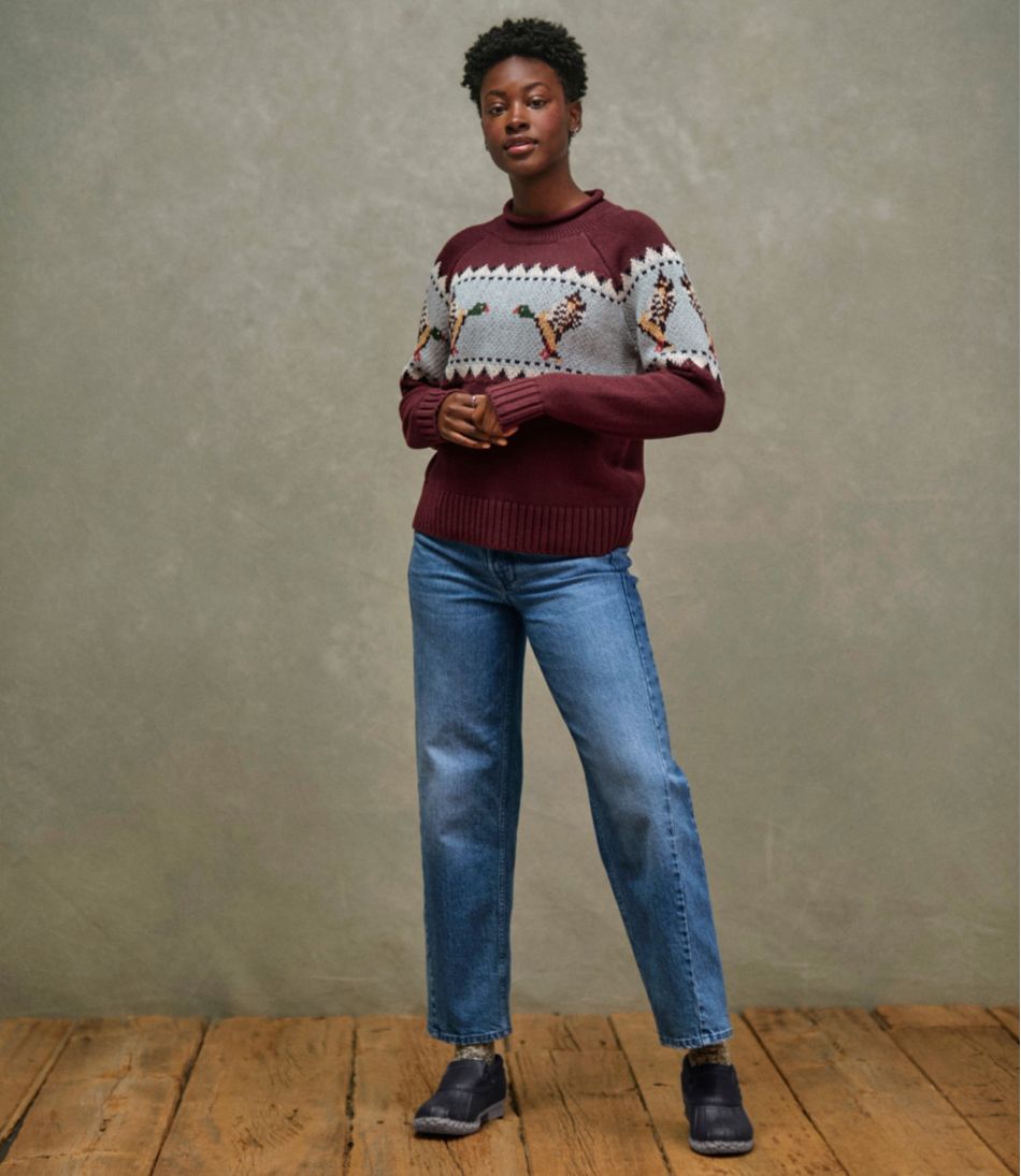 L.L.Bean | Women's Signature Original Cotton Sweater, Rollneck Novelty