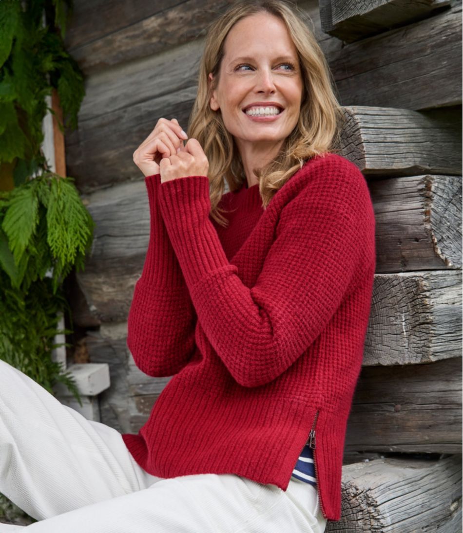 L.L.Bean | Women's SuperSoft Waffle Sweater, Crewneck