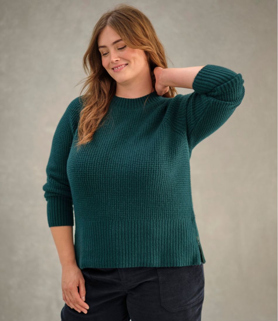 L.L.Bean | Women's SuperSoft Waffle Sweater, Crewneck