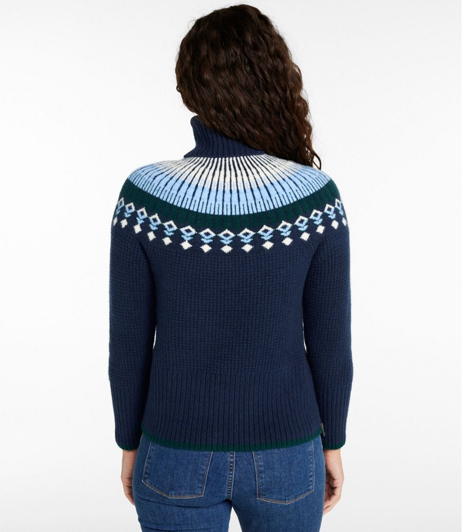 L.L.Bean | Women's SuperSoft Waffle Sweater, Turtleneck Fair Isle