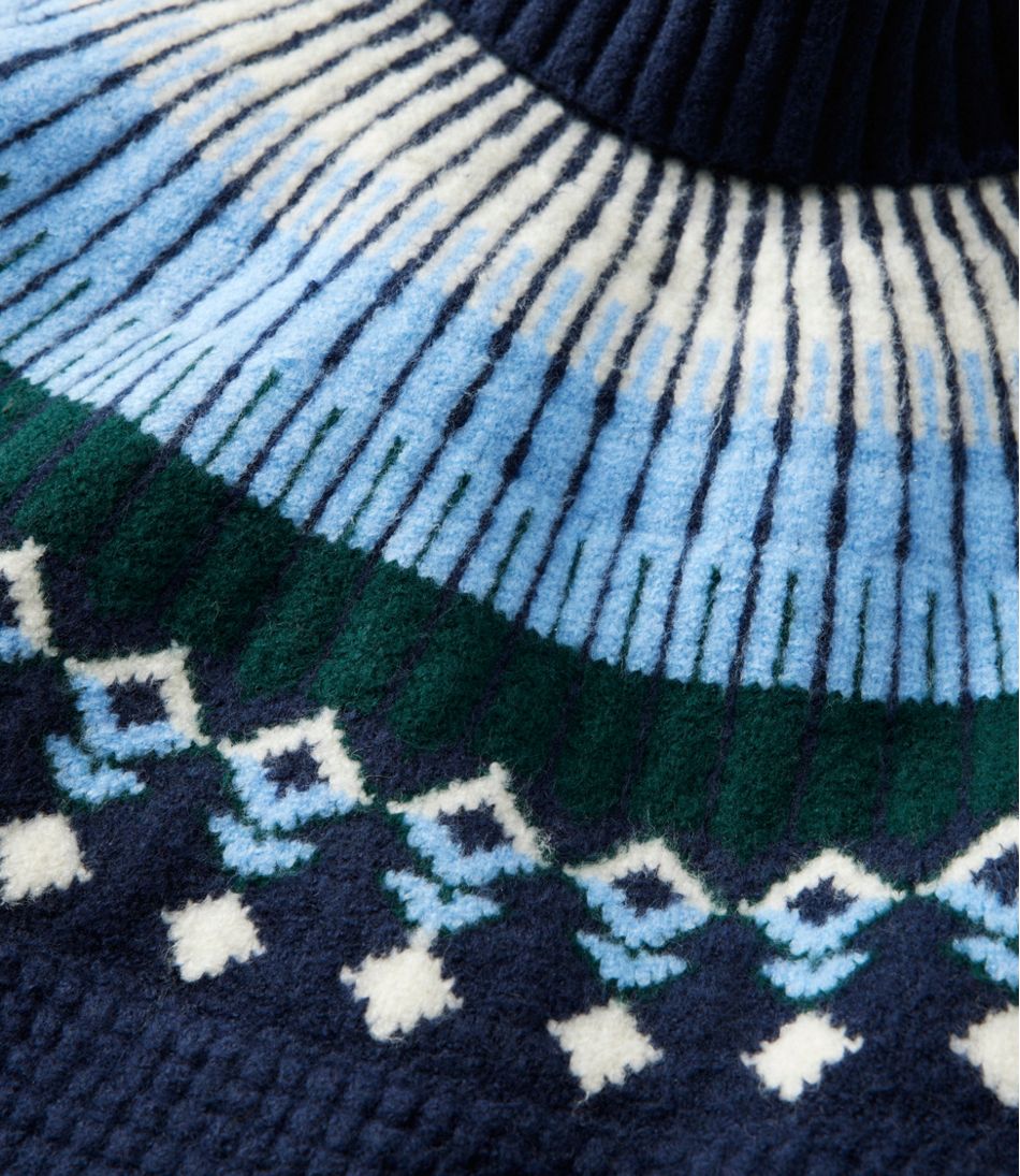 L.L.Bean | Women's SuperSoft Waffle Sweater, Turtleneck Fair Isle
