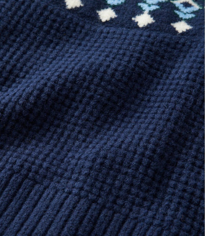 L.L.Bean | Women's SuperSoft Waffle Sweater, Turtleneck Fair Isle