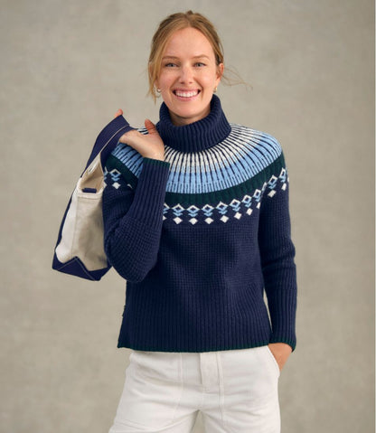 L.L.Bean | Women's SuperSoft Waffle Sweater, Turtleneck Fair Isle