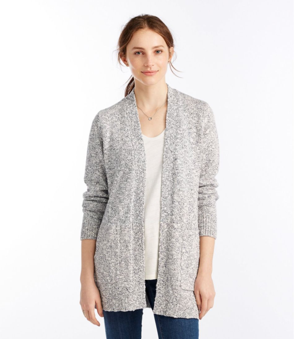 L.L.Bean | Women's Cotton Ragg Sweater, Open Cardigan