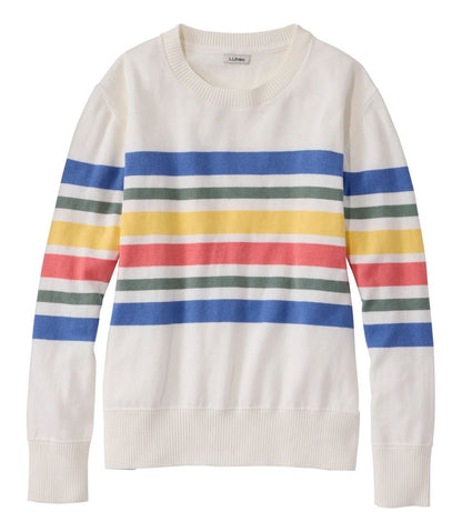 L.L.Bean | Women's Cotton/Cashmere Sweater, Crewneck Stripe
