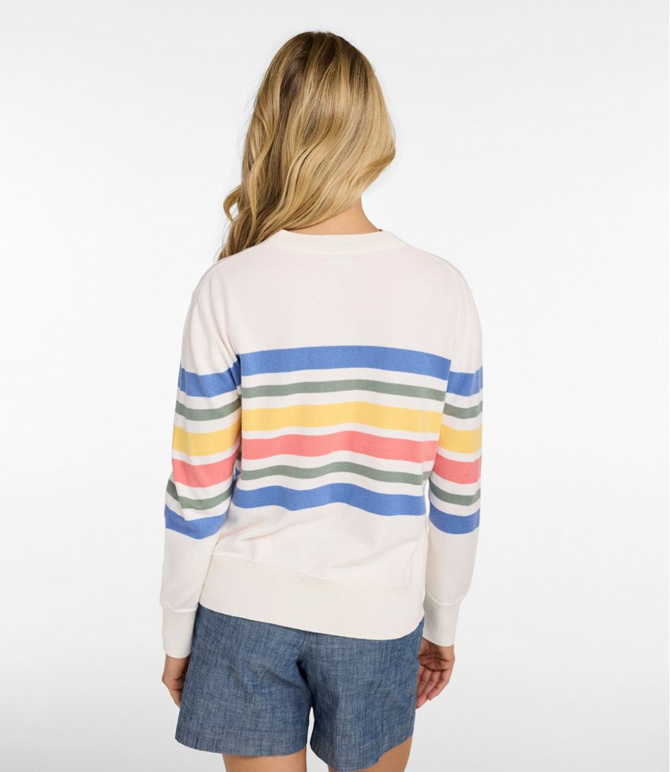 L.L.Bean | Women's Cotton/Cashmere Sweater, Crewneck Stripe
