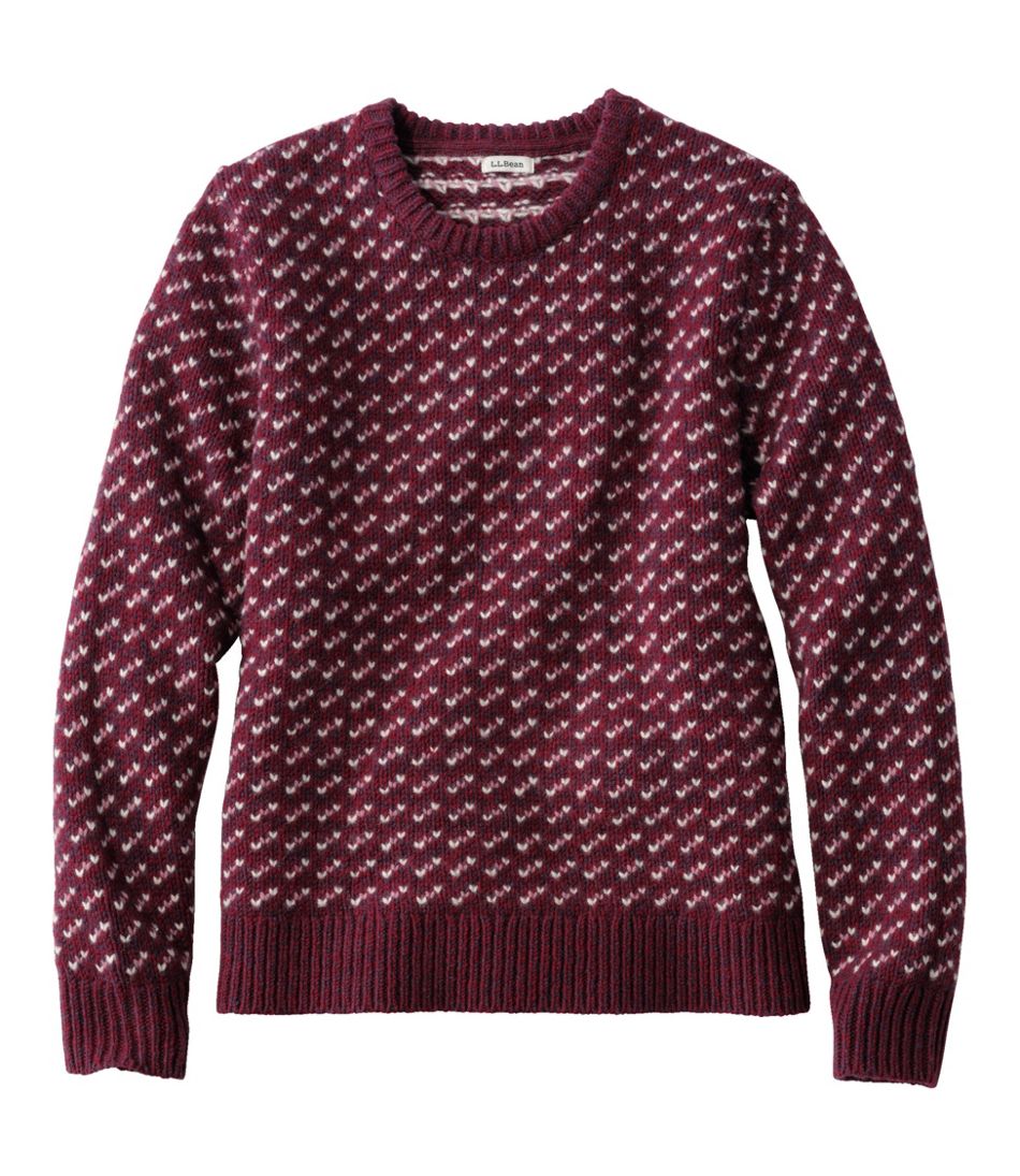 L.L.Bean | Women's Bean's Classic Ragg Wool Sweater, Crewneck Bird's-Eye