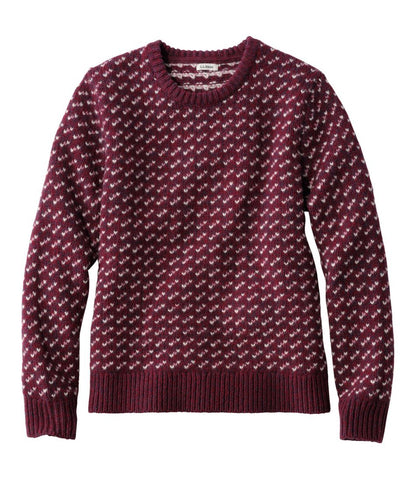 L.L.Bean | Women's Bean's Classic Ragg Wool Sweater, Crewneck Bird's-Eye