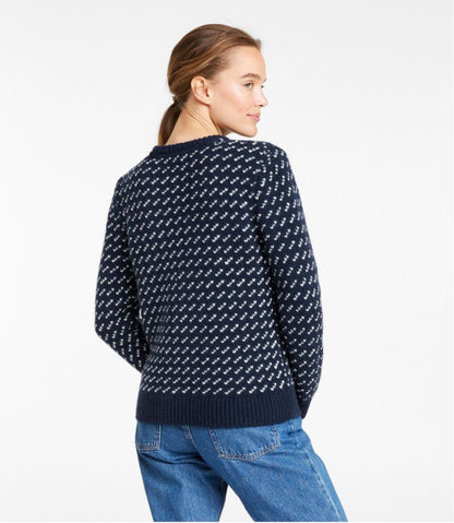 L.L.Bean | Women's Bean's Classic Ragg Wool Sweater, Crewneck Bird's-Eye
