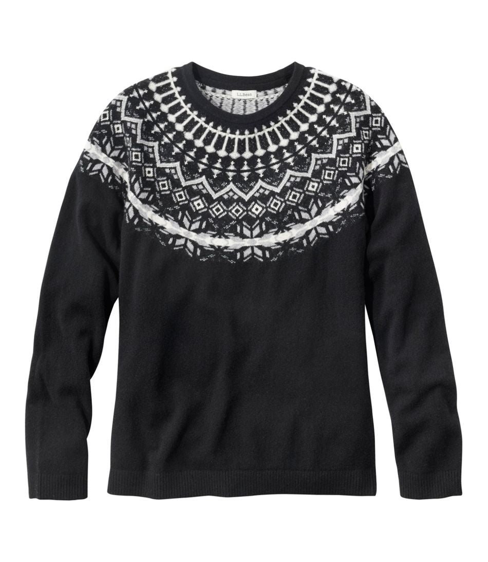 L.L.Bean | Women's Classic Cashmere Sweater, Crewneck Fair Isle
