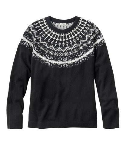 L.L.Bean | Women's Classic Cashmere Sweater, Crewneck Fair Isle