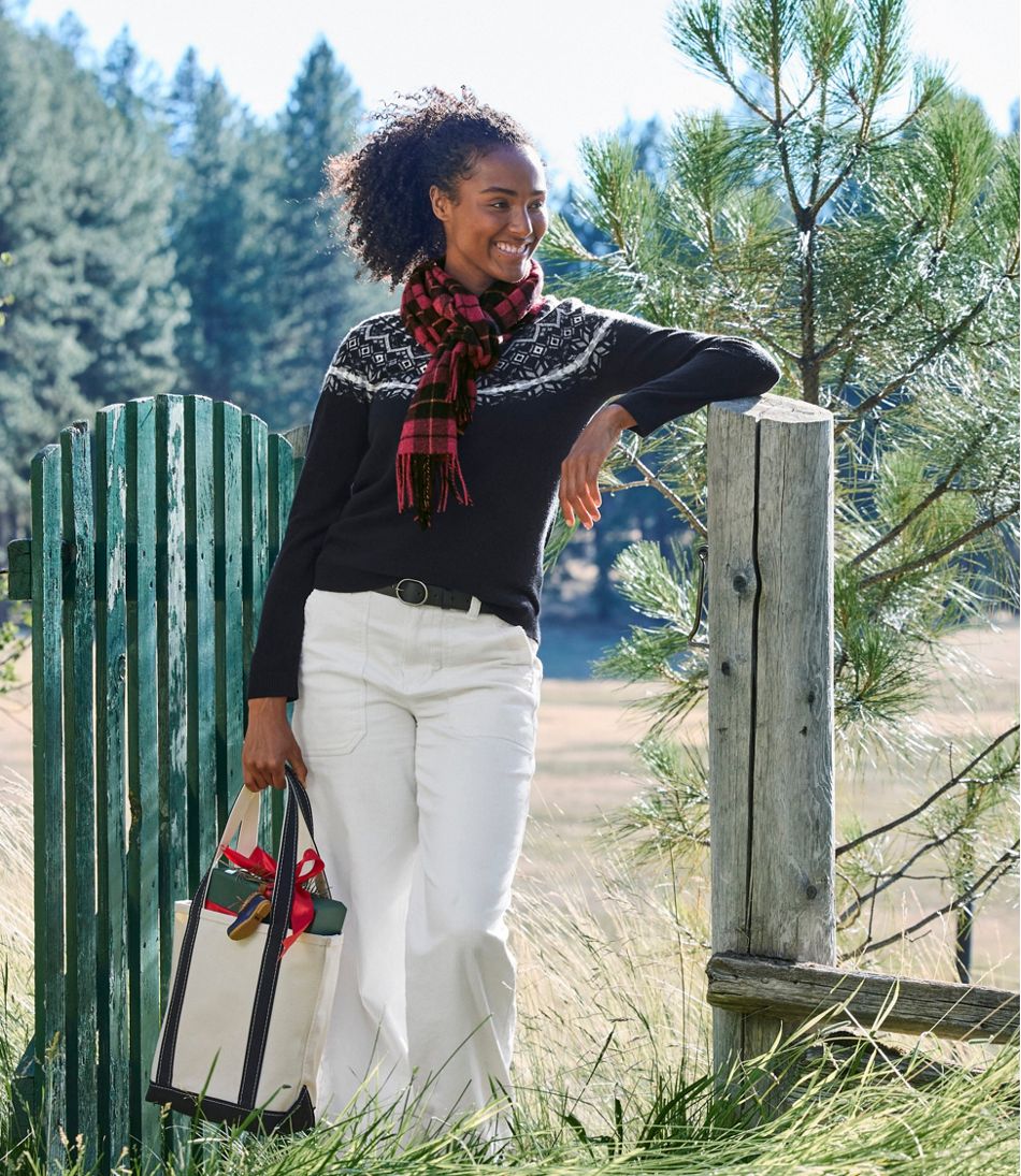 L.L.Bean | Women's Classic Cashmere Sweater, Crewneck Fair Isle