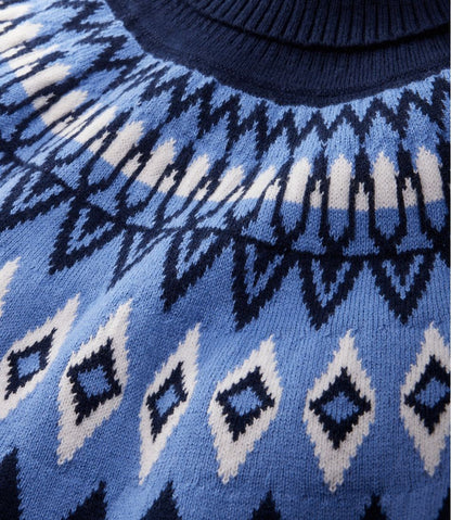 L.L.Bean | Women's Cotton/Cashmere Sweater, Turtleneck Fair Isle