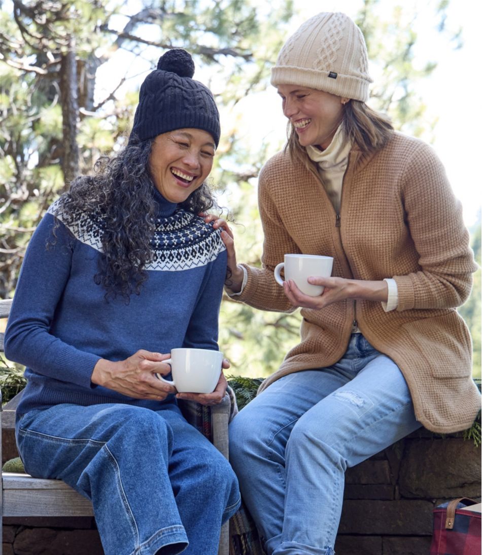 L.L.Bean | Women's Cotton/Cashmere Sweater, Turtleneck Fair Isle