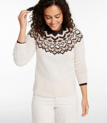 L.L.Bean | Women's Bean's Classic Ragg Wool Sweater, Crewneck Fair Isle