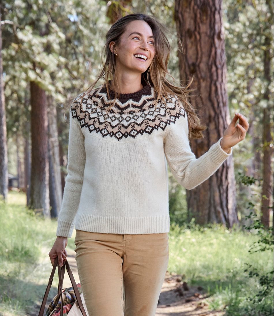 L.L.Bean | Women's Bean's Classic Ragg Wool Sweater, Crewneck Fair Isle