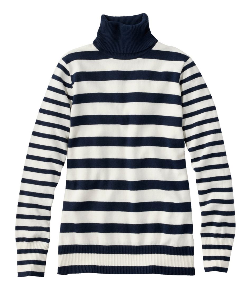L.L.Bean | Women's Cotton/Cashmere Sweater, Turtleneck Stripe