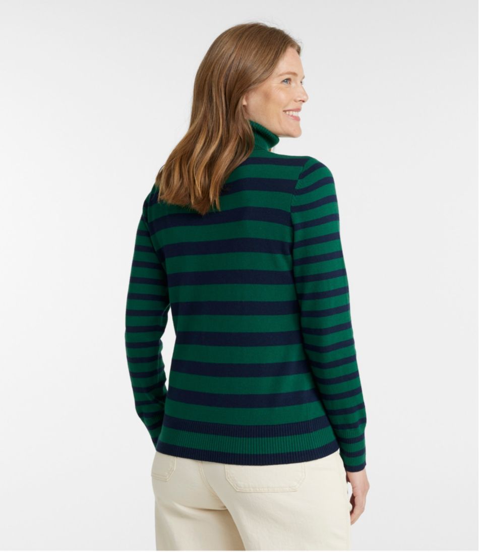 L.L.Bean | Women's Cotton/Cashmere Sweater, Turtleneck Stripe