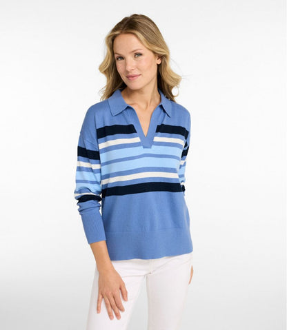 L.L.Bean | Women's Cotton/Cashmere Sweater, Polo Stripe