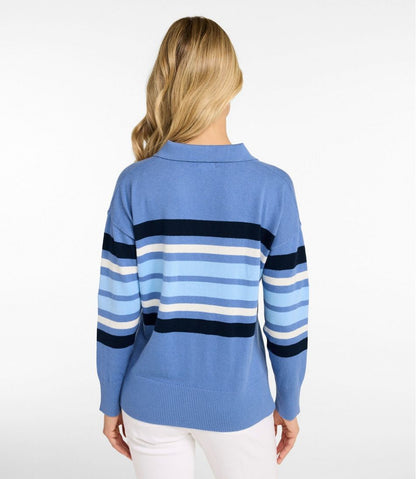 L.L.Bean | Women's Cotton/Cashmere Sweater, Polo Stripe