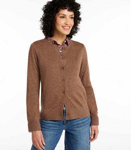 L.L.Bean | Women's Essential Merino Wool Sweater, Cardigan