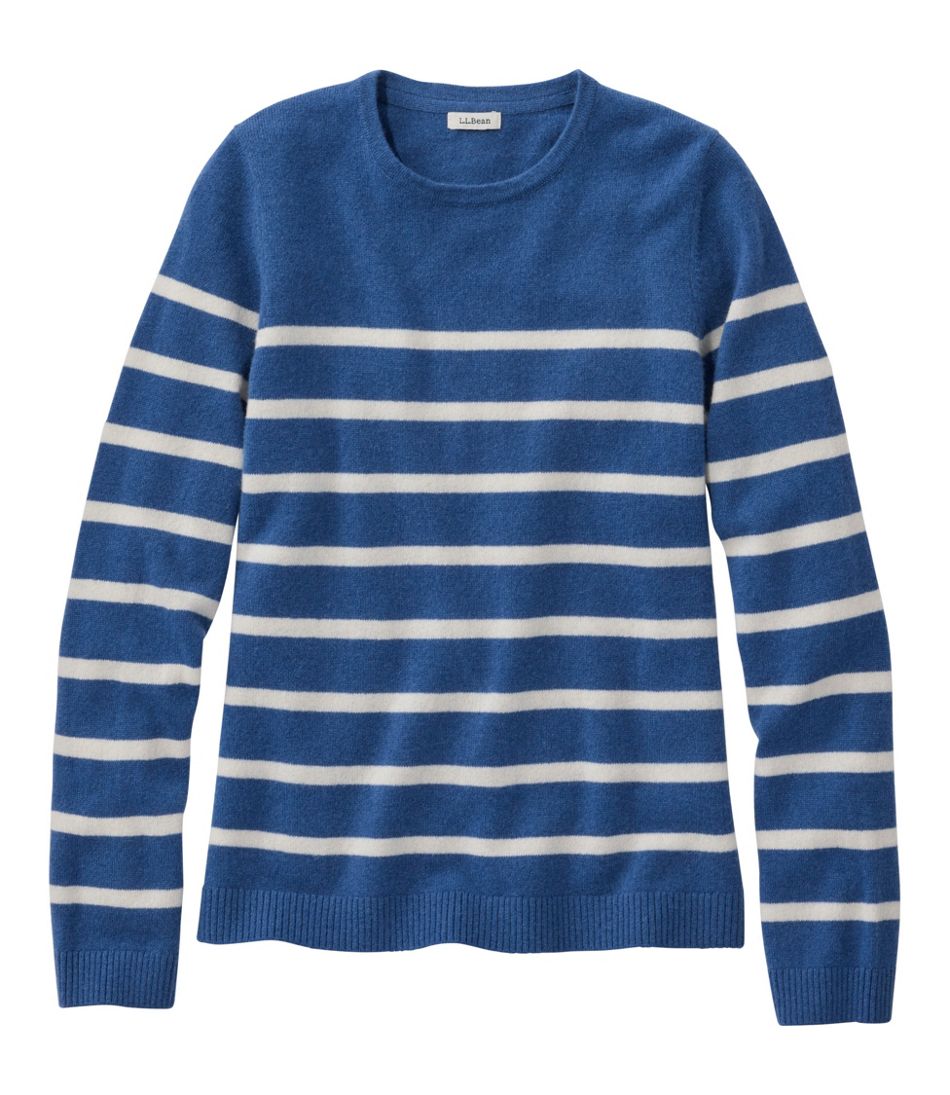 L.L.Bean | Women's Classic Cashmere Sweater, Crewneck Stripe