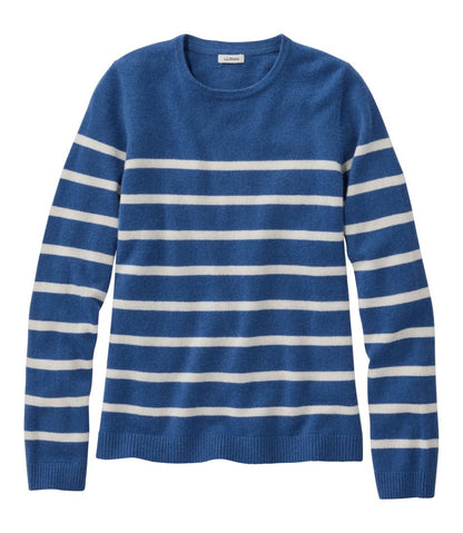 L.L.Bean | Women's Classic Cashmere Sweater, Crewneck Stripe