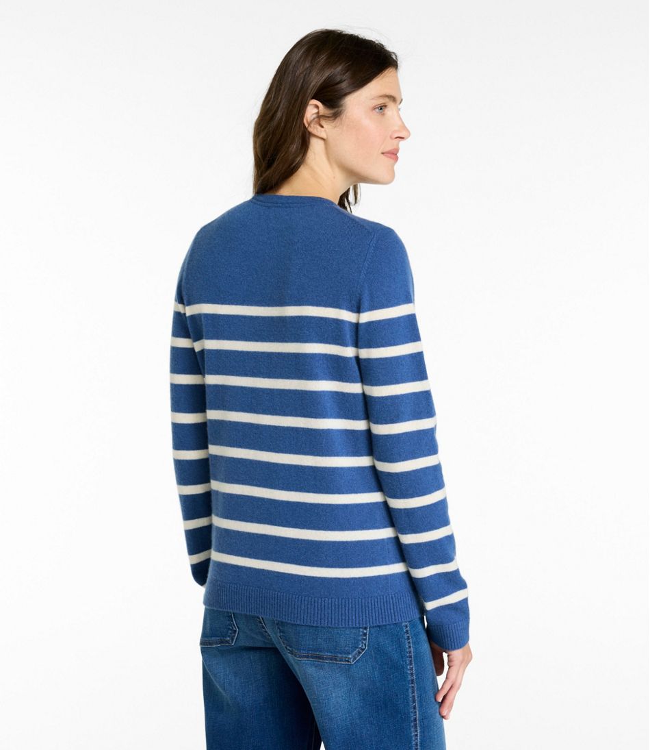 L.L.Bean | Women's Classic Cashmere Sweater, Crewneck Stripe