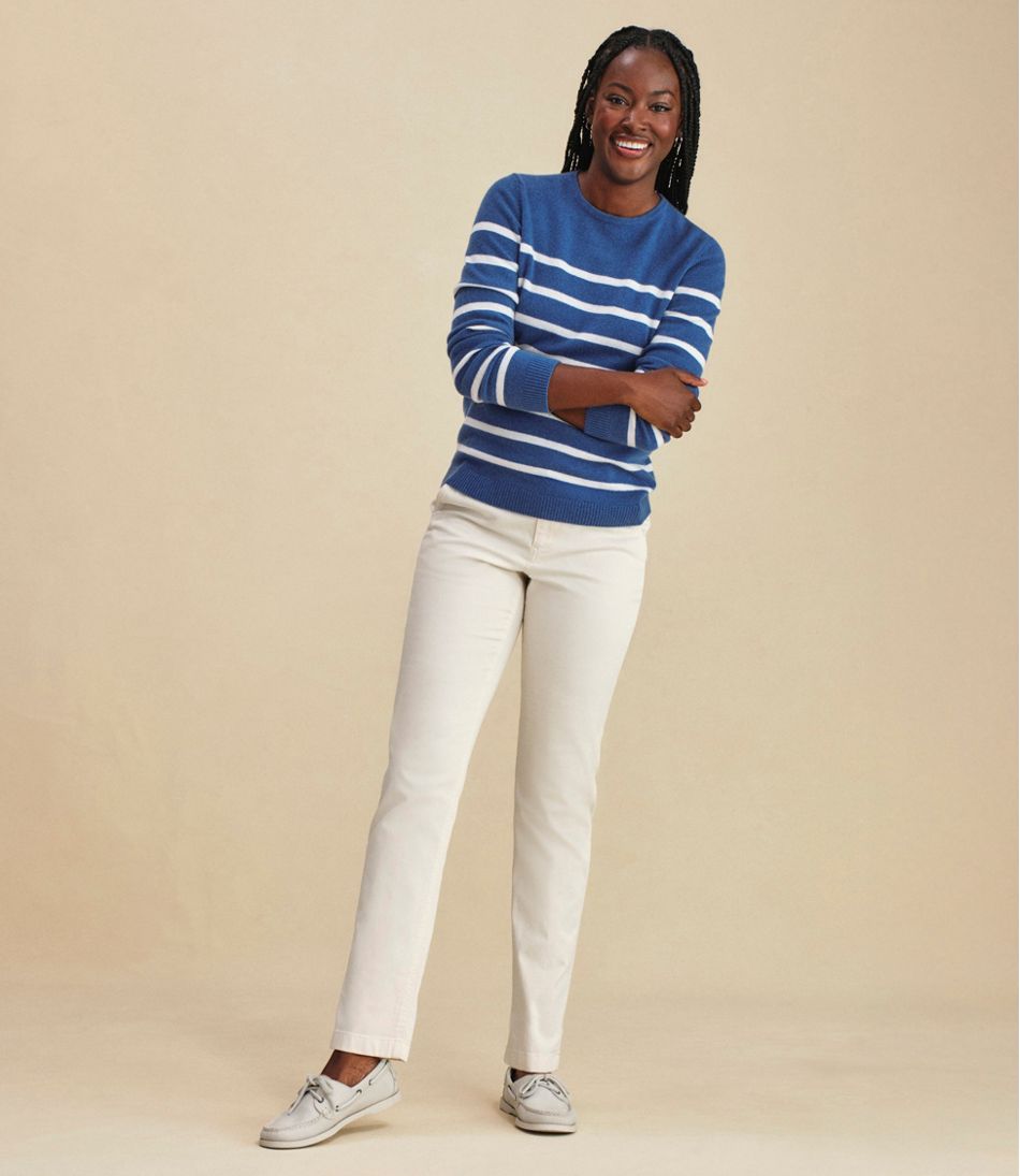 L.L.Bean | Women's Classic Cashmere Sweater, Crewneck Stripe