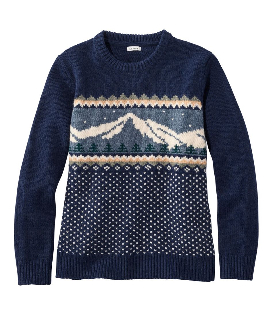 L.L.Bean | Women's Bean's Classic Ragg Wool Crewneck Intarsia Sweater