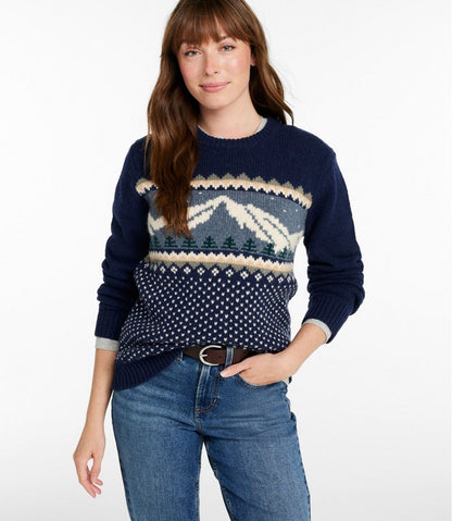 L.L.Bean | Women's Bean's Classic Ragg Wool Crewneck Intarsia Sweater