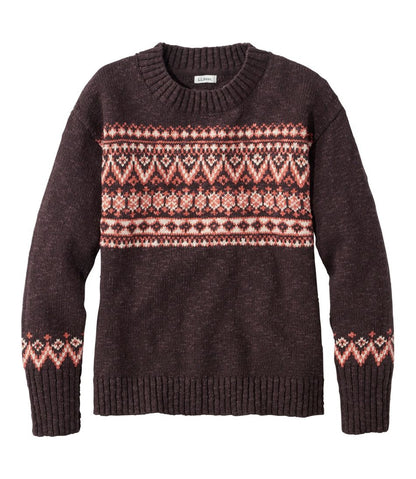L.L.Bean | Women's Cotton Ragg Sweater, Crewneck Fair Isle